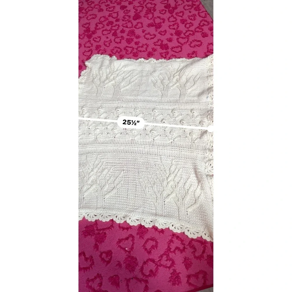 HandCrochet Baby Blanket Perfect Shower Gift White A1-0054